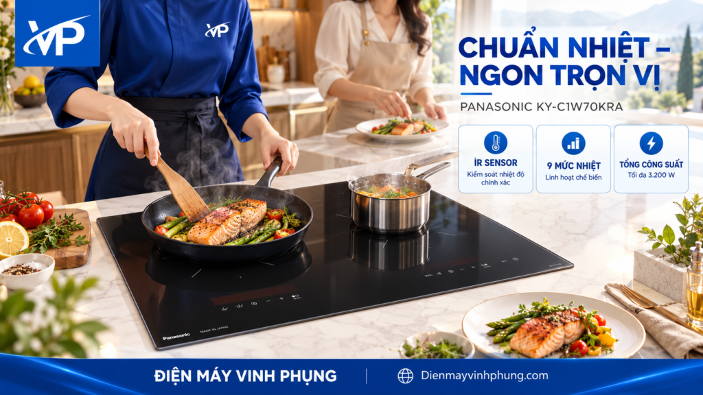 Bếp điện từ đôi âm inverter Panasonic KY-A1W70KRA
