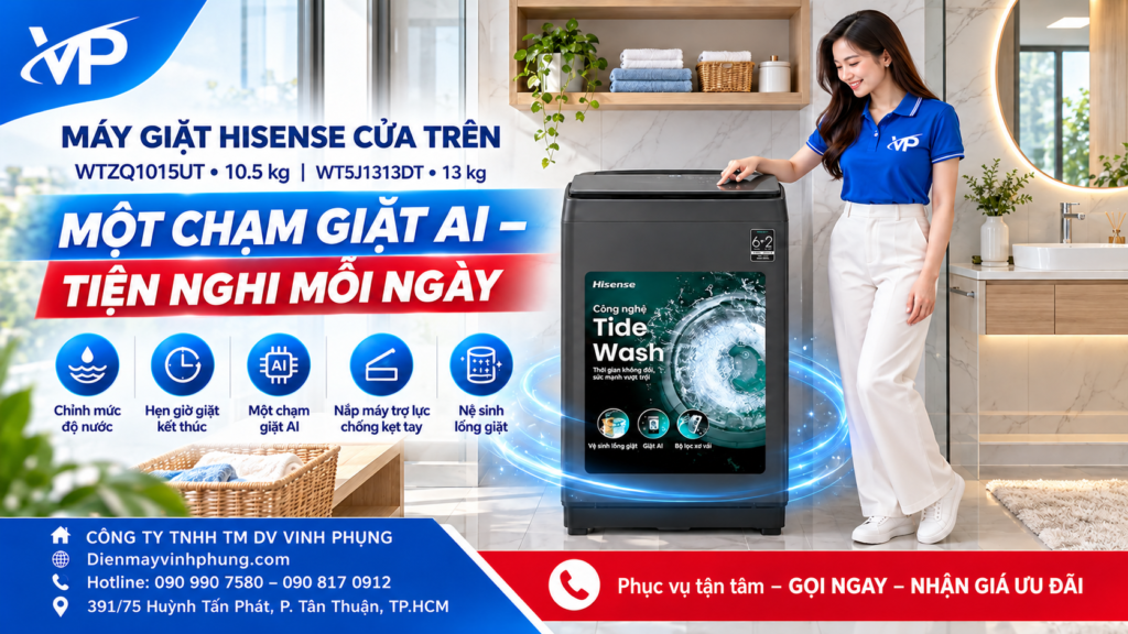 Máy giặt Inverter Hisense 13Kg WT5J1313DT 16 Máy giặt Inverter Hisense 13Kg WT5J1313DT