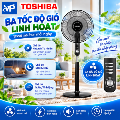 Quạt đứng Toshiba 5 cánh F-LSA10(K)VN 50W