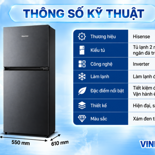 Tủ lạnh Hisense Inverter 205 lít RT201N3ES