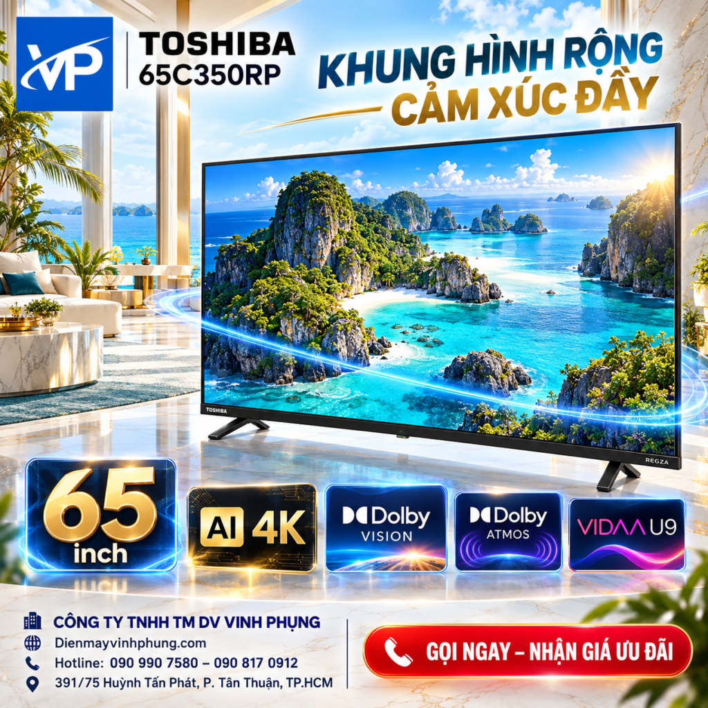 Smart Tivi Toshiba AI 4K 65 inch 65C350RP