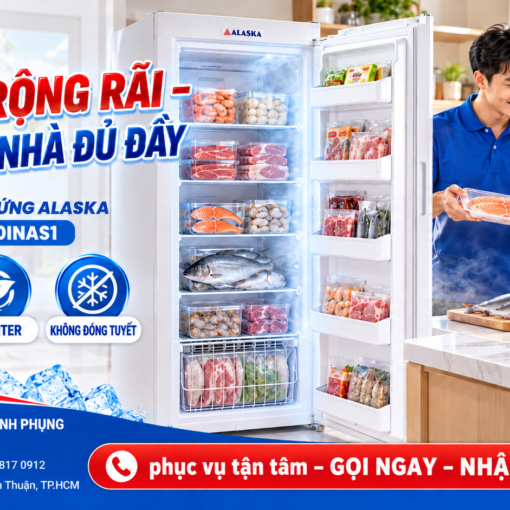 Tủ đông đứng inverter Alaska 310 lít UF-290INAS1