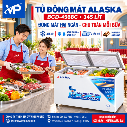 Tủ đông mát Alaska 345 lít BCD-4568C