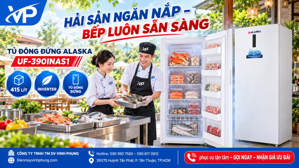 Tủ đông đứng inverter Alaska 415 lít UF-390INAS1