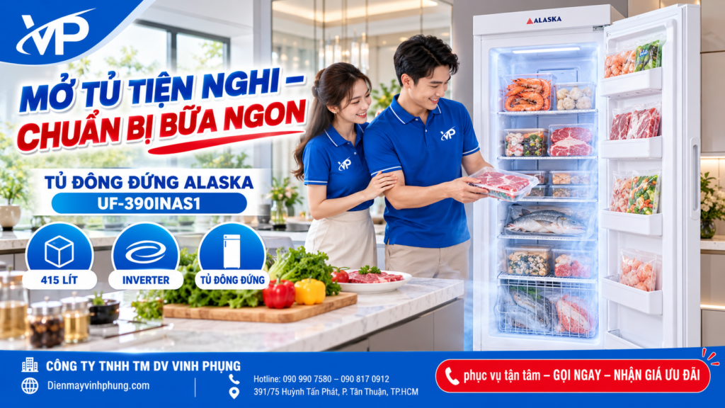 Tủ đông đứng inverter Alaska 415 lít UF-390INAS1