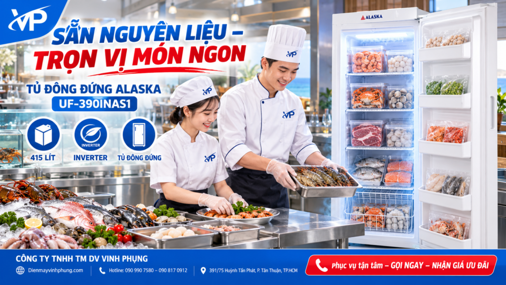Tủ đông đứng inverter Alaska 415 lít UF-390INAS1