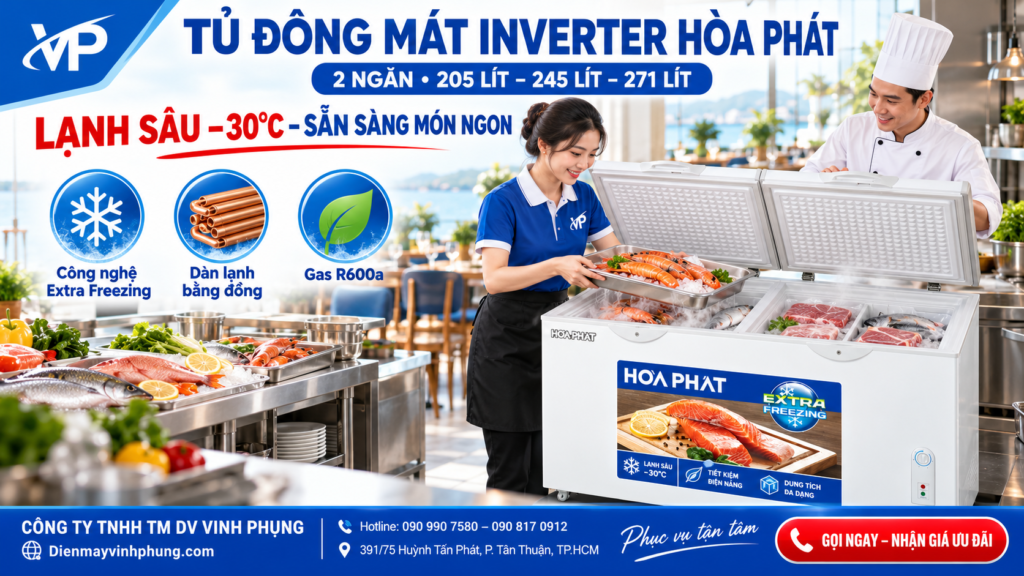 Tủ đông mát Inverter Hòa Phát Inverter 205 lít HPF BD8205
