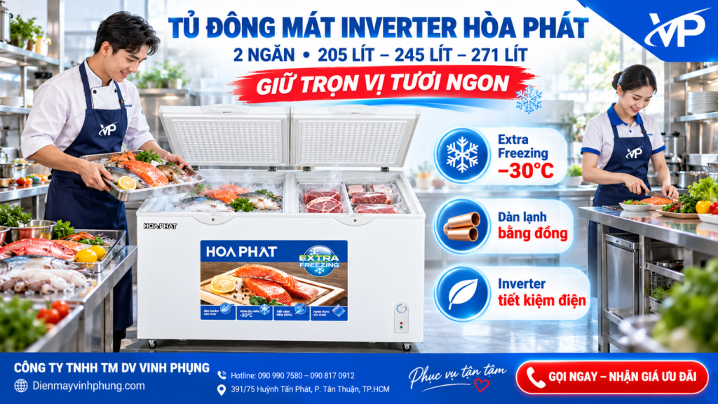 Tủ đông mát Hòa Phát Inverter 245 lít HPF BD8245 Tủ đông mát Hòa Phát Inverter 245 lít HPF BD8245