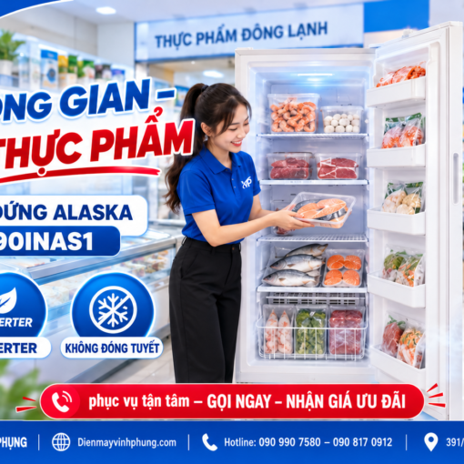 Tủ đông đứng inverter Alaska 310 lít UF-290INAS1