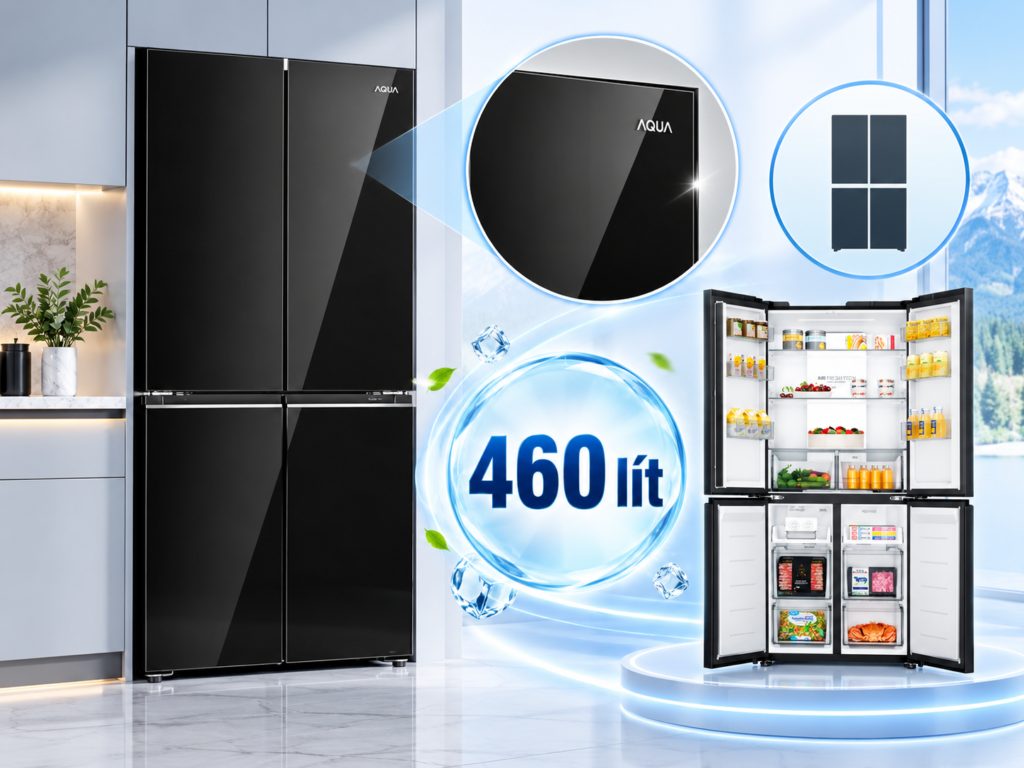 Tủ lạnh 4 cửa Aqua Inverter Multi Door 460 Lít AQR-M505XA(GB)