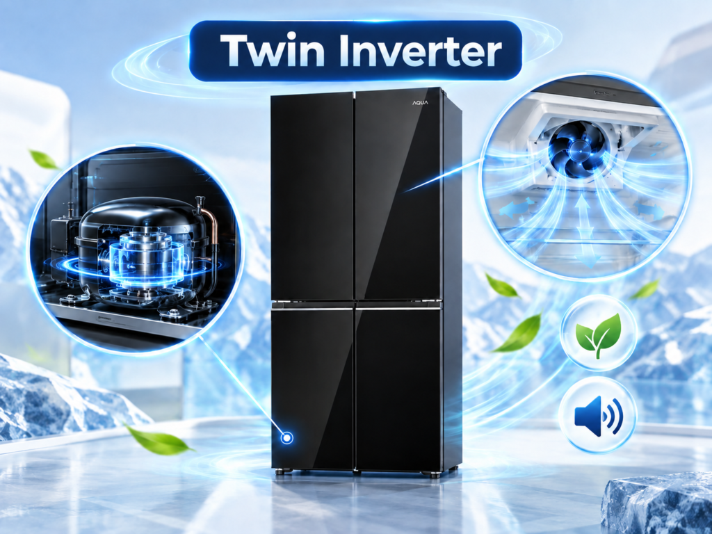 Tủ lạnh 4 cửa Aqua Inverter Multi Door 460 Lít AQR-M505XA(GB)
