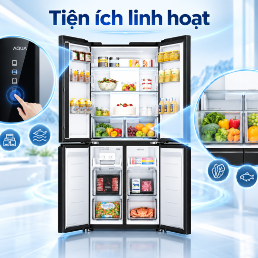 Tủ lạnh 4 cửa Aqua Inverter Multi Door 460 Lít AQR-M505XA(GB)