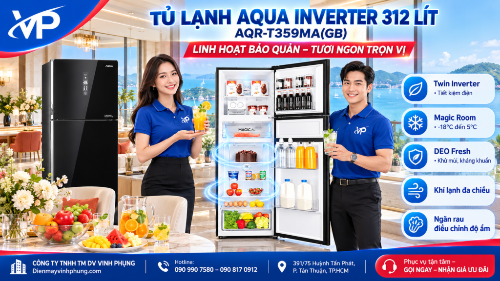 Tủ lạnh Aqua Inverter 312 lít AQR-T359MA(GB) 12 Tủ lạnh Aqua Inverter 312 lít AQR-T359MA(GB)