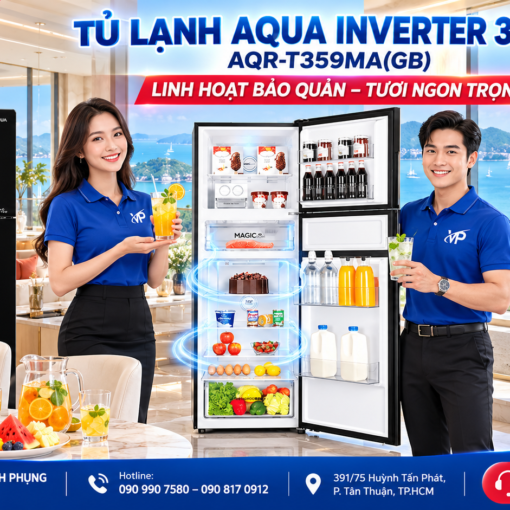 Tủ lạnh Aqua Inverter 312 lít AQR-T359MA(GB) 11 Tủ lạnh Aqua Inverter 312 lít AQR-T359MA(GB)