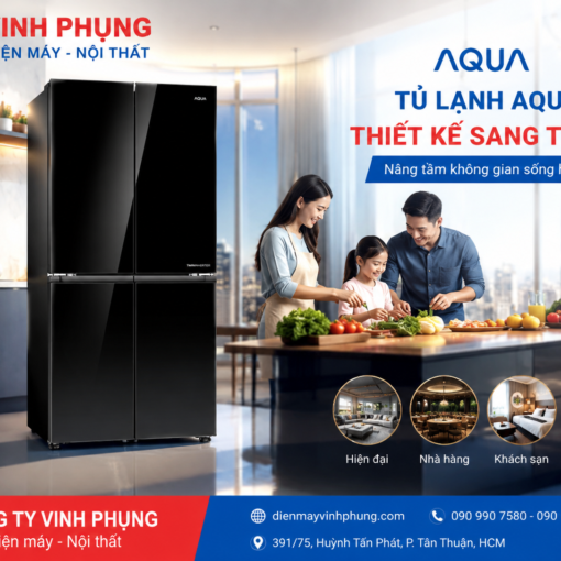 Tủ lạnh 4 cửa Aqua Inverter Multi Door 460 Lít AQR-M505XA(GB)
