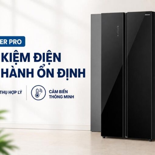 Tủ lạnh Hisense Inverter 544 lít Side By Side RS708N4EBU
