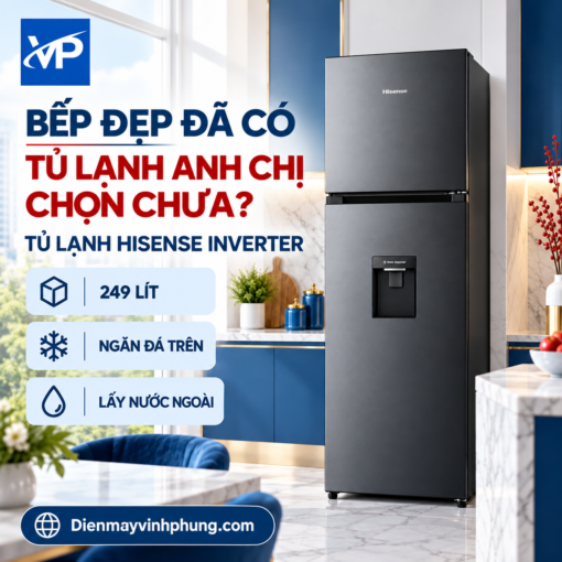 Tủ lạnh Hisense Inverter 249 lít RT251N3AS