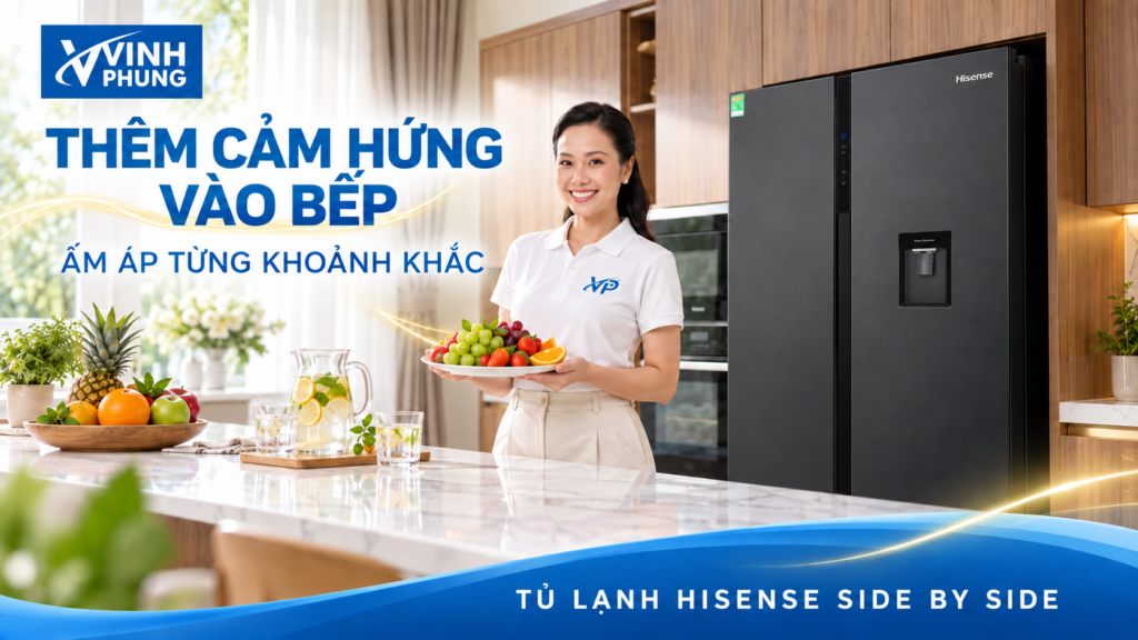 Tủ lạnh Hisense Inverter 544 lít Side By Side RS708N4EBU