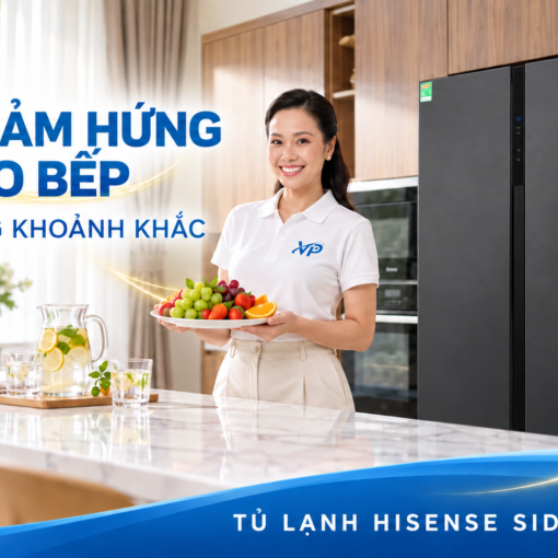 Tủ lạnh Hisense Inverter 544 lít Side By Side RS708N4EBU
