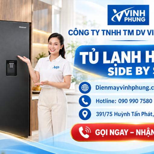 Tủ lạnh Hisense Inverter 544 lít Side By Side RS708N4EBU