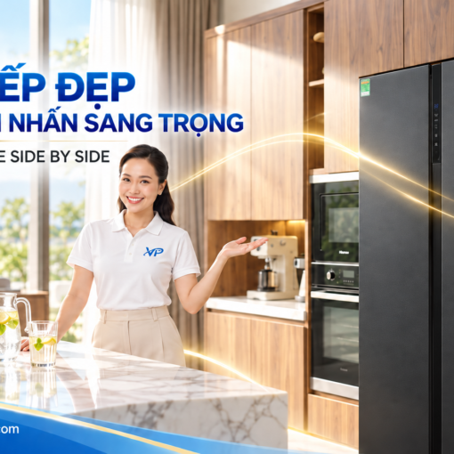 Tủ lạnh Hisense Inverter 544 lít Side By Side RS708N4EBU