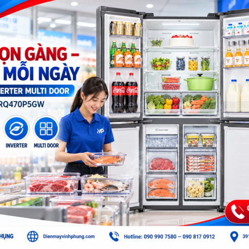 Tủ lạnh Hisense Inverter Multi Door 460 lít RQ465N5ES