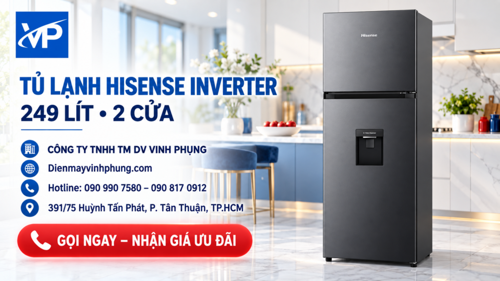 Tủ lạnh Hisense Inverter 249 lít RT251N3AS