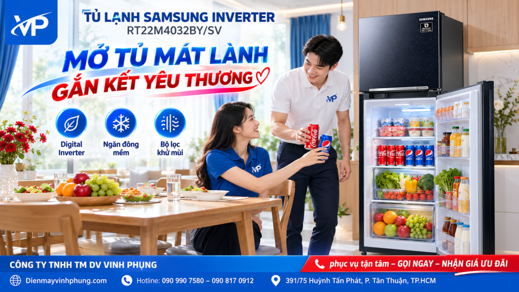 Tủ lạnh Samsung Inverter RT22M4032BY/SV