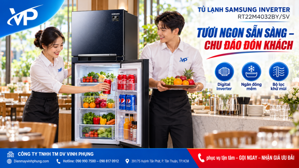 Tủ lạnh Samsung Inverter RT22M4032BY/SV