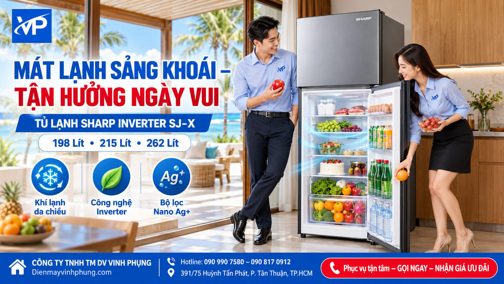 Tủ lạnh Sharp multidoor Inverter 572 lít SJ-FXP650VG-SL 4 Tủ Lạnh Sharp Inverter 198 Lít SJ-X198V-DG