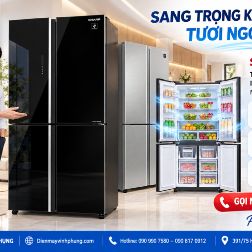 Tủ lạnh Sharp multidoor Inverter 572 lít SJ-FXP650VG-SL 11 Tủ lạnh Inverter Multi Door Sharp 572 lít SJ-FXP640VG-BK