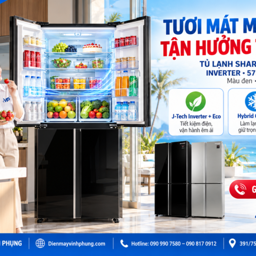 Tủ lạnh Inverter Multi Door Sharp 572 lít SJ-FXP640VG-BK 7 Tủ lạnh Inverter Multi Door Sharp 572 lít SJ-FXP640VG-BK