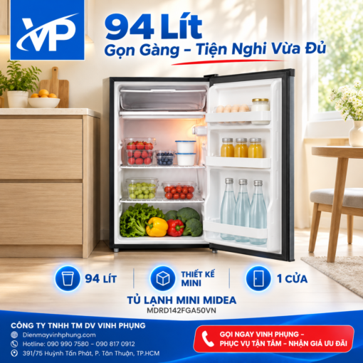 Tủ lạnh Mini Midea 94 lít MDRD142FGA50VN