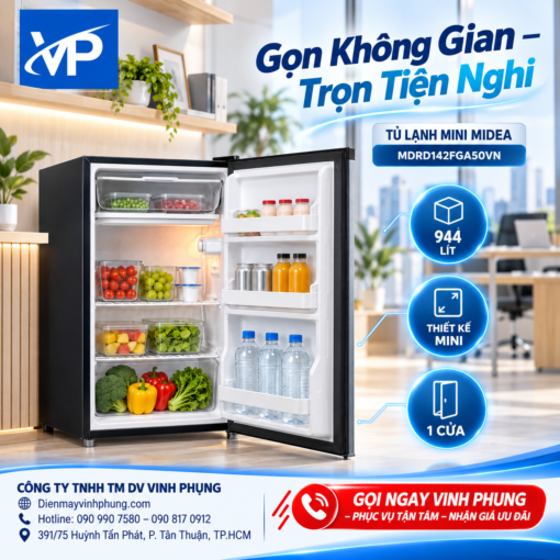 Tủ lạnh Mini Midea 94 lít MDRD142FGA50VN