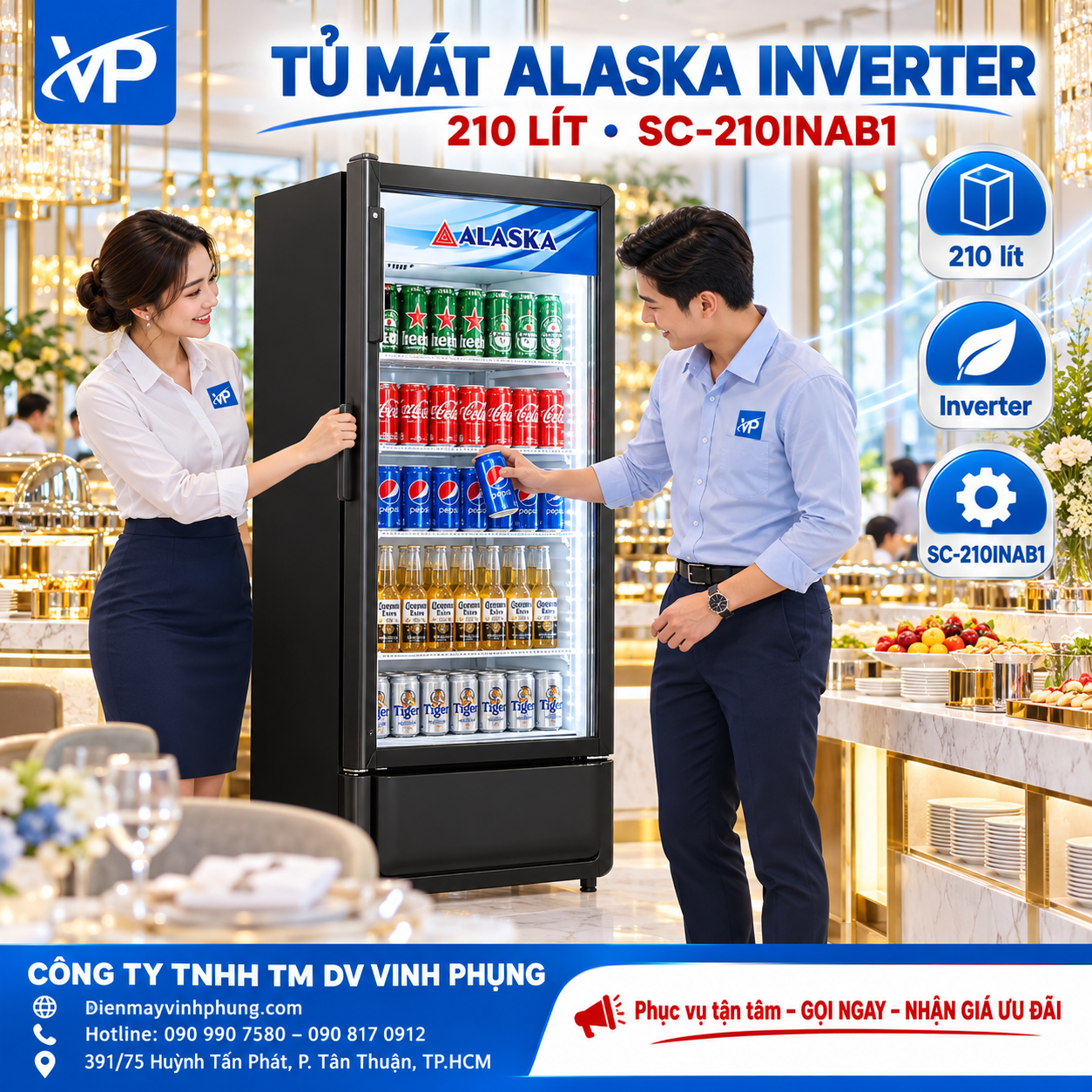Tủ mát Alaska inverter 210 lít SC-210INAB1 2 Tủ mát Alaska inverter 210 lít SC-210INAB1