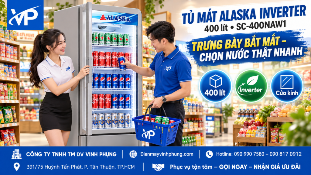 Tủ mát Alaska inverter 400 lít SC-400INAW1
