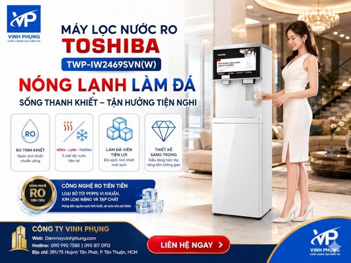 Máy Lọc Nước RO Nóng Lạnh Làm Đá Toshiba TWP-IW2469SVN(W) 5 image a2e764c8